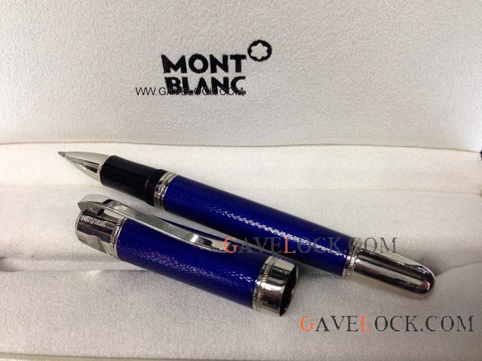 Wholesale Montblanc Jules Verne Rollerball Blue Silver Mont blanc Pen Wholesale Montblanc Jules Verne Rollerball Blue Silver Mont blanc Pen